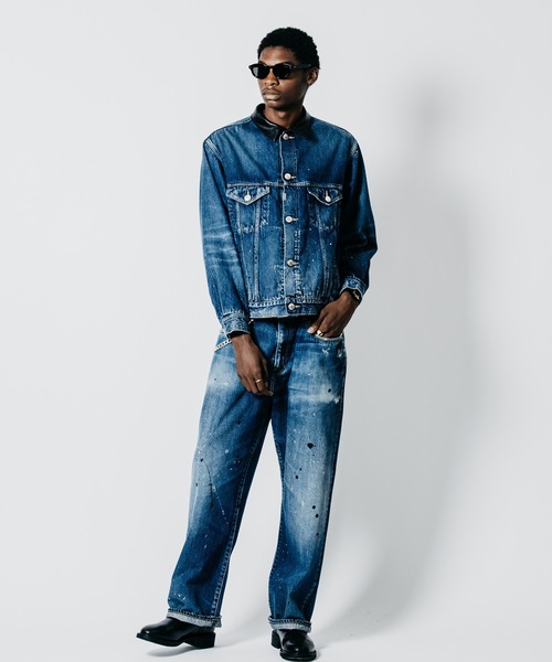 CRIMIE(クライミー)の「BORN FREE WIDE LUXURY SELVEDGE GARAGE USED JEANS - INDIGO MADE IN JAPAN(デニムパンツ・メンズ・インディゴブルー・XXL/XL/L/M/S)」の2枚目の写真