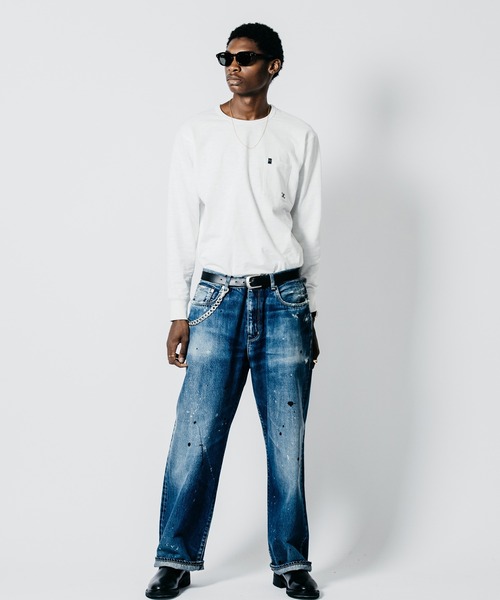CRIMIE(クライミー)の「BORN FREE WIDE LUXURY SELVEDGE GARAGE USED JEANS - INDIGO MADE IN JAPAN(デニムパンツ・メンズ・インディゴブルー・XXL/XL/L/M/S)」の11枚目の写真