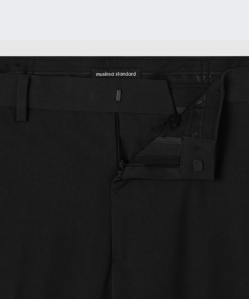 MUSINSA STANDARD（ムシンサスタンダード）の「ニューワイドヒドゥンバンディングスラックス[ブラック]（スラックス・メンズ・その他・38/36/34/32/30/31/33/28/29）」の6枚目の写真