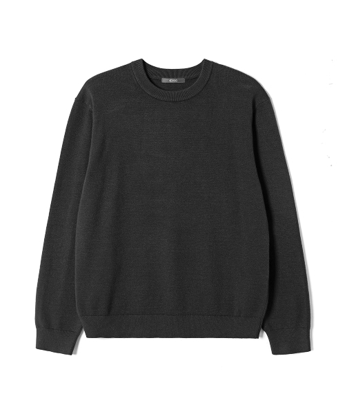 ADHOC(アドホック)の「ユニセックス ベーシック ラウンドネック ニット (BLACK) (HCALKA3)(ニット/セーター・レディース・その他・90/100/95/105)」の1枚目の写真