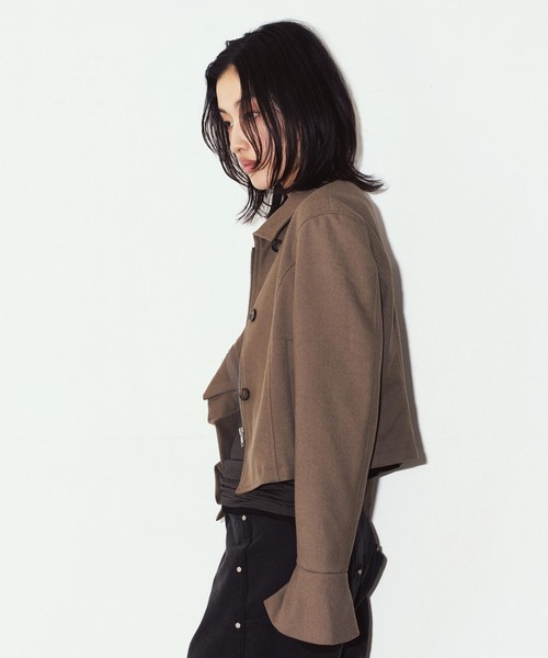 Knuth Marf(クヌースマーフ)の「Knuth Marf / クヌースマーフ 2way cropped frill jacket(その他アウター・レディース・ブラック・FREE)」の14枚目の写真