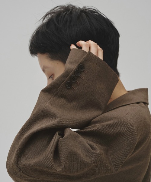 斜紋雙排扣寬版西裝外套
