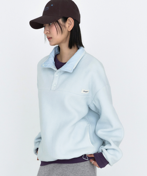 MONGDOL(モンドル)の「ハーフスナップ ボアジャケット アノラックパーカー スカイブルー MDTS103SKYBLUE(その他アウター・レディース・その他・F)」の4枚目の写真