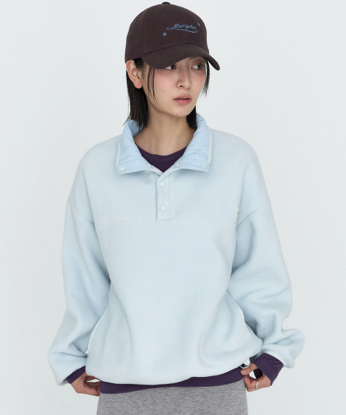MONGDOL(モンドル)の「ハーフスナップ ボアジャケット アノラックパーカー スカイブルー MDTS103SKYBLUE(その他アウター・レディース・その他・F)」の5枚目の写真