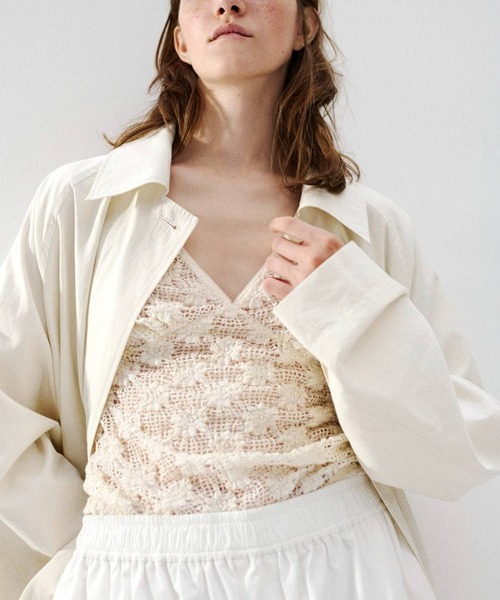 TODAYFUL(トゥデイフル)の「【TODAYFUL/トゥデイフル】Spring Over Coat/スプリングオーバーコート(ステンカラーコート・レディース・キナリ/セージグリーン/ブラック・36/38)」の9枚目の写真