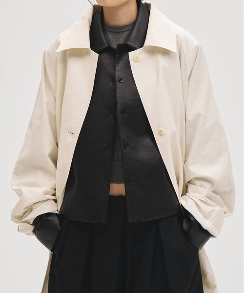 TODAYFUL(トゥデイフル)の「【TODAYFUL/トゥデイフル】Spring Over Coat/スプリングオーバーコート(ステンカラーコート・レディース・キナリ/セージグリーン/ブラック・36/38)」の6枚目の写真