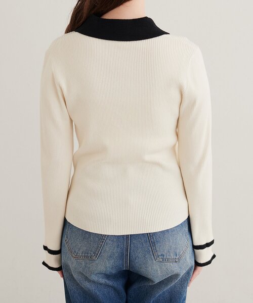 natural couture(ナチュラルクチュール)の「モールヤーン衿ニット(ニット/セーター・レディース・オフホワイト/ブラウン/ベージュ/ブラック・FREE)」の11枚目の写真