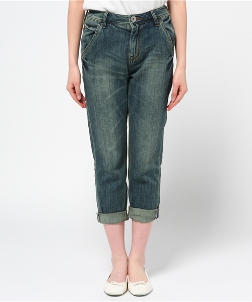 LBC(エルビーシー)の「ピュアインディゴクロプトパンツ (デニムパンツ・レディース・ダークネイビー/ネイビー/ダークブルー・SMALL/LARGE/MEDIUM)」の2枚目の写真