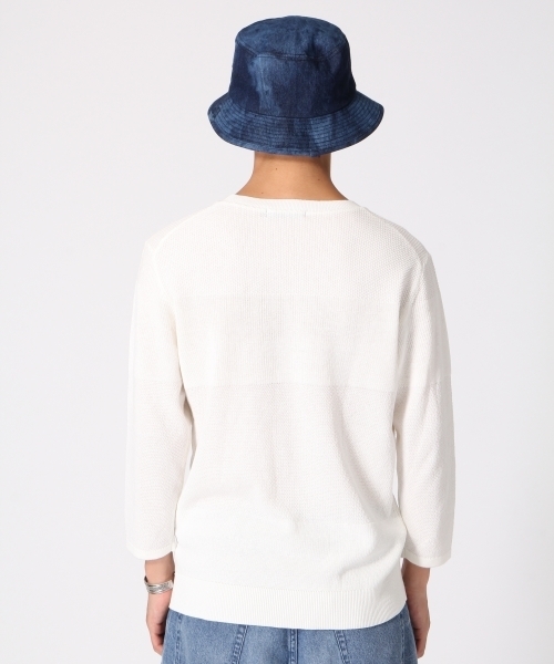 RAGEBLUE(レイジブルー)の「強撚カワリ編みニット7分袖/719159(ニット/セーター・メンズ・ブルー系その他/ブルー/ホワイト/ライトブルー/キャメル・LARGE/MEDIUM)」の7枚目の写真