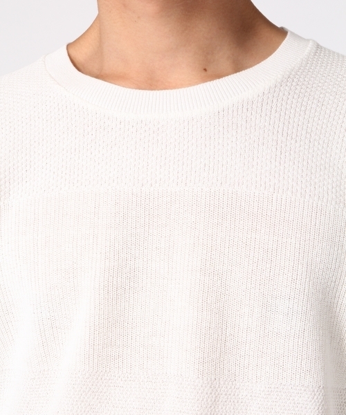 RAGEBLUE(レイジブルー)の「強撚カワリ編みニット7分袖/719159(ニット/セーター・メンズ・ブルー系その他/ブルー/ホワイト/ライトブルー/キャメル・LARGE/MEDIUM)」の8枚目の写真