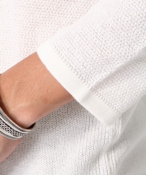 RAGEBLUE(レイジブルー)の「強撚カワリ編みニット7分袖/719159(ニット/セーター・メンズ・ブルー系その他/ブルー/ホワイト/ライトブルー/キャメル・LARGE/MEDIUM)」の10枚目の写真