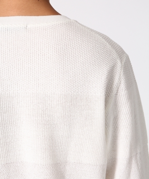 RAGEBLUE(レイジブルー)の「強撚カワリ編みニット7分袖/719159(ニット/セーター・メンズ・ブルー系その他/ブルー/ホワイト/ライトブルー/キャメル・LARGE/MEDIUM)」の12枚目の写真