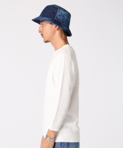 RAGEBLUE(レイジブルー)の「強撚カワリ編みニット7分袖/719159(ニット/セーター・メンズ・ブルー系その他/ブルー/ホワイト/ライトブルー/キャメル・LARGE/MEDIUM)」の6枚目の写真