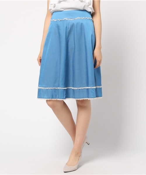 PRINGLE 1815（プリングル1815）の「キュプラコットンデニムスカート（スカート・レディース・ブルー/オレンジ/ホワイト・SMALL/MEDIUM）」の2枚目の写真