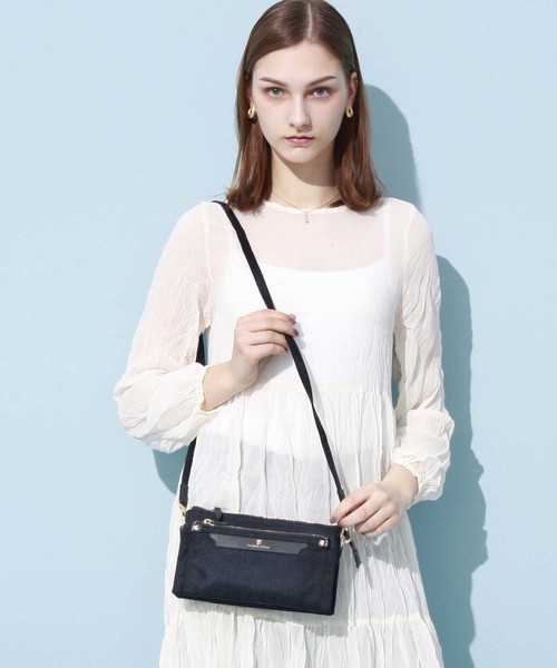 トプカピ ナイロンツイル2WAY ショルダー ハンドバッグ ベージュ TOPKAPI｜ストライプハンドル ナイロン 2way トート バッグ A4対応