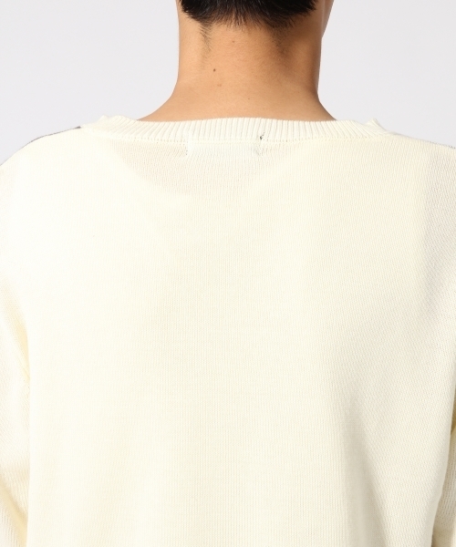 HARE(ハレ)の「ブロッキングニットプルオーバー(HARE)(ニット/セーター・メンズ・オフホワイト/ブラウン/ブラック・LARGE/SMALL/MEDIUM)」の12枚目の写真