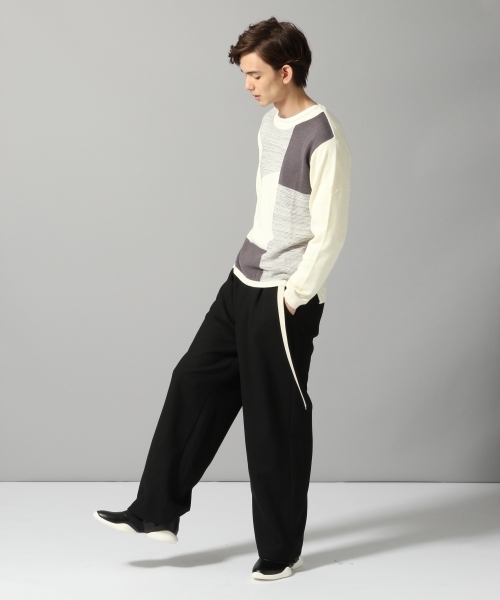 HARE(ハレ)の「ブロッキングニットプルオーバー(HARE)(ニット/セーター・メンズ・オフホワイト/ブラウン/ブラック・LARGE/SMALL/MEDIUM)」の15枚目の写真
