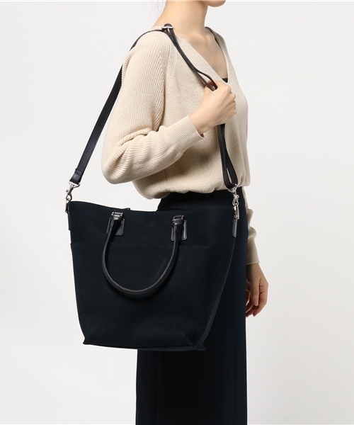 STUDIOUS（ステュディオス）の「STUDIOUS スウェードライクバケツトートBAG（トートバッグ・レディース・ブラウン/ネイビー・FREE）」の6枚目の写真