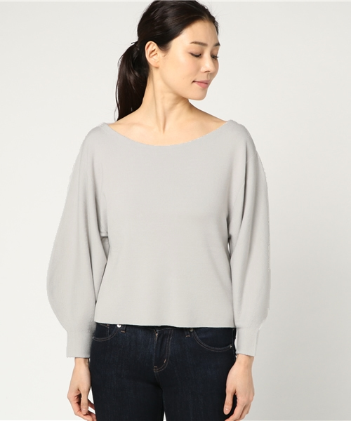 STUDIOUS SELECT（ステュディオスセレクト）の「【ELENDEEK】ルーズポイントスリーブニット/LOSE POINT SL KT（ニット/セーター・レディース・マルチ/ライトグレー・FREE）」の6枚目の写真