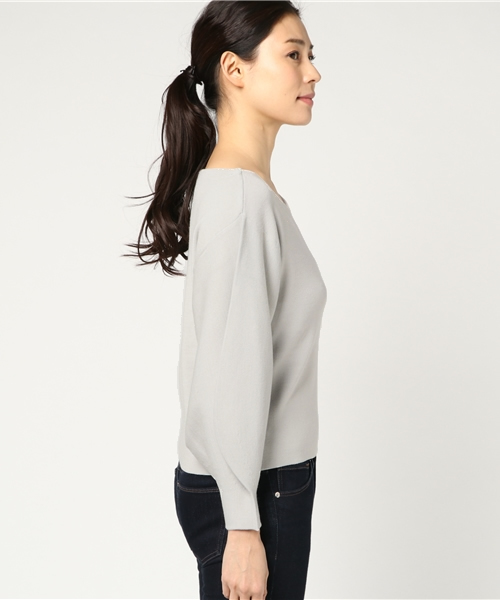 STUDIOUS SELECT（ステュディオスセレクト）の「【ELENDEEK】ルーズポイントスリーブニット/LOSE POINT SL KT（ニット/セーター・レディース・マルチ/ライトグレー・FREE）」の7枚目の写真