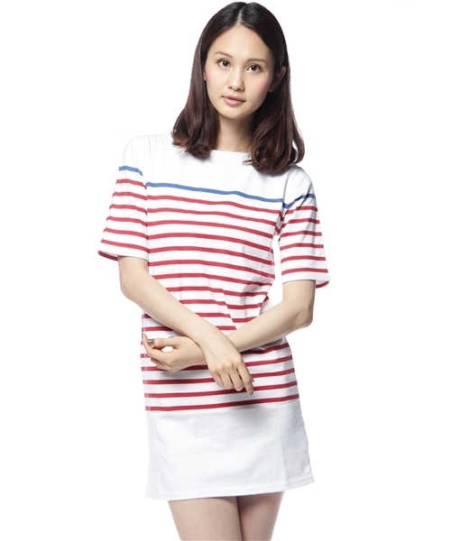 coen(コーエン)の「ナバルボーダー半袖ワンピース(ワンピース・レディース・レッド/コバルトブルー・MEDIUM/LARGE)」の1枚目の写真