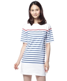 coen | ナバルボーダー半袖ワンピース(ワンピース)