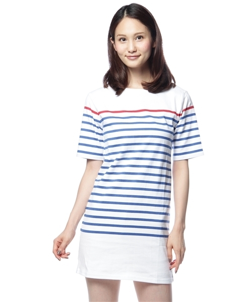 coen(コーエン)の「ナバルボーダー半袖ワンピース(ワンピース・レディース・レッド/コバルトブルー・MEDIUM/LARGE)」の2枚目の写真