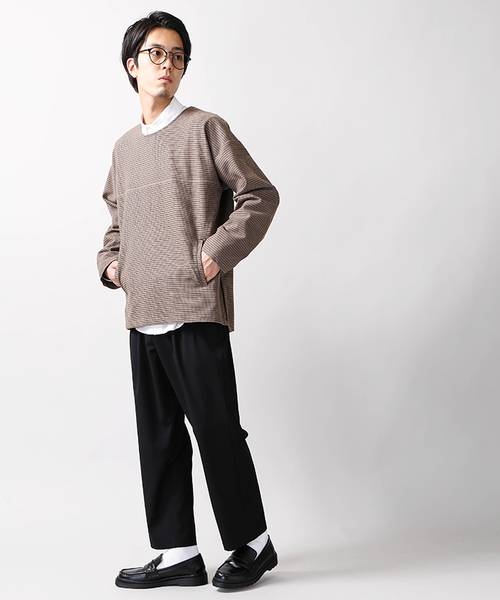 WEGO（ウィゴー）の「WEGO/ストレッチワイドアンクルスラックス（スラックス・メンズ・ネイビー/ブラック/グレー系その他/ブラウン系その他・LARGE/MEDIUM/SMALL）」の5枚目の写真