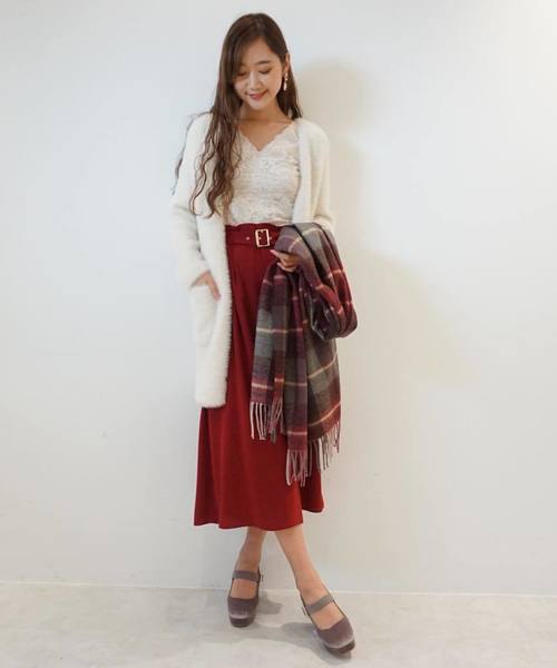 JILL by JILL STUART（ジルバイジルスチュアート）の「チェックストール   （ストール/ショール・レディース・ホワイト/ベージュ系その他/ブラック×ピンク/ピンク系その他/パープル/ブラック×ブルー・FREE）」の19枚目の写真