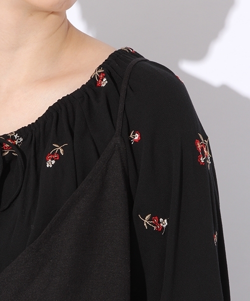 niko and...（ニコアンド）の「麻レーヨン後ろリボンキャミワンピース【niko and ...】（ワンピース・レディース・オレンジ/ブラック/カーキ・MEDIUM/LARGE）」の7枚目の写真