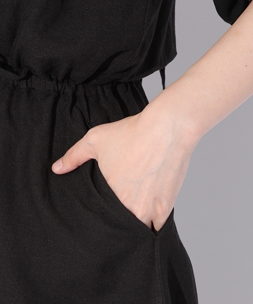 niko and...（ニコアンド）の「麻レーヨン後ろリボンキャミワンピース【niko and ...】（ワンピース・レディース・オレンジ/ブラック/カーキ・MEDIUM/LARGE）」の9枚目の写真