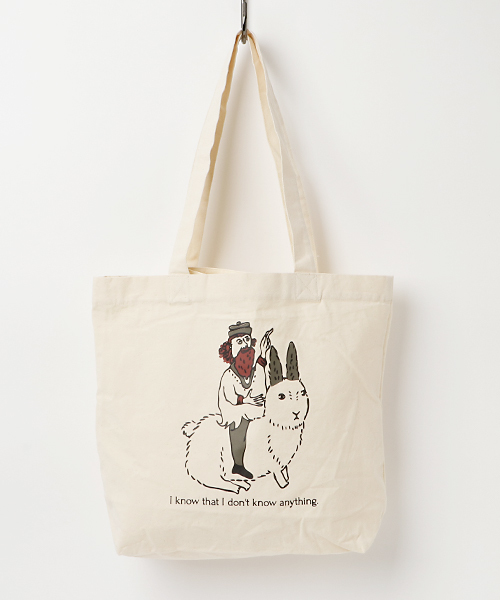 MERLOT（メルロー）の「ソクラテスとうさぎトートバッグ2335（トートバッグ・レディース・アイボリー/ネイビー/ブラック・FREE）」の2枚目の写真