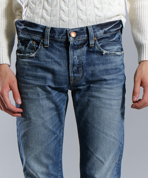 RED CARD TOKYO（レッドカード）の「【ABAHOUSE×RED CARD TOKYO / レッドカード トーキョー/別注】Rhythmダメージ加工デニム（デニムパンツ・メンズ・インディゴブルー・30/32/31/29/28）」の5枚目の写真