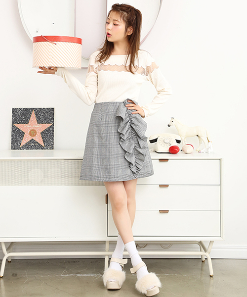 one after another NICE CLAUP(ワンアフターアナザーナイスクラップ)の「ドット切り替えプルオーバー(Tシャツ/カットソー・レディース・ブラック/ベージュ/ピンク/アイボリー・FREE)」の18枚目の写真