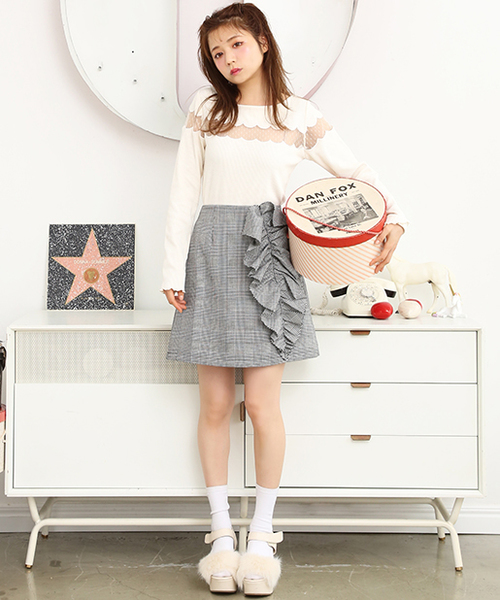 one after another NICE CLAUP(ワンアフターアナザーナイスクラップ)の「ドット切り替えプルオーバー(Tシャツ/カットソー・レディース・ブラック/ベージュ/ピンク/アイボリー・FREE)」の20枚目の写真