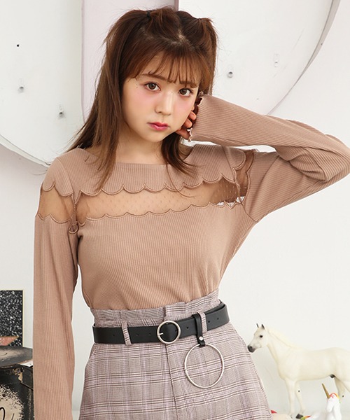 one after another NICE CLAUP(ワンアフターアナザーナイスクラップ)の「ドット切り替えプルオーバー(Tシャツ/カットソー・レディース・ブラック/ベージュ/ピンク/アイボリー・FREE)」の14枚目の写真