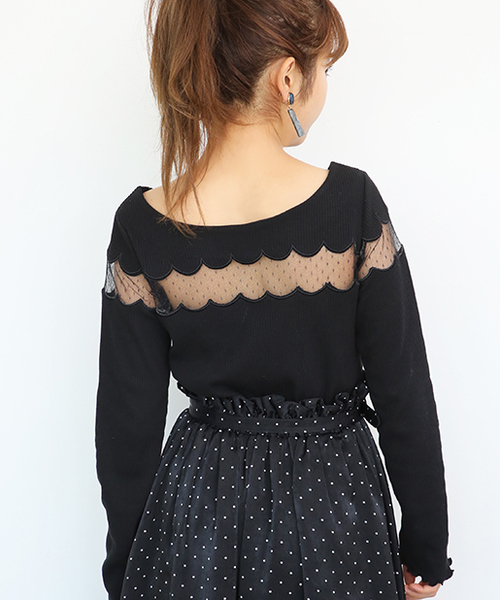 one after another NICE CLAUP(ワンアフターアナザーナイスクラップ)の「ドット切り替えプルオーバー(Tシャツ/カットソー・レディース・ブラック/ベージュ/ピンク/アイボリー・FREE)」の12枚目の写真