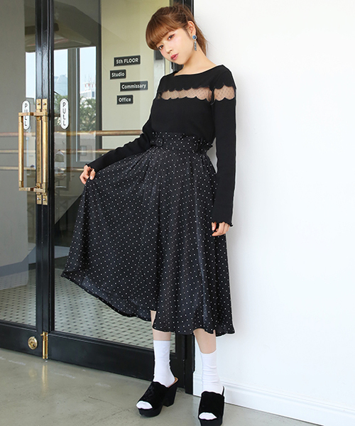 one after another NICE CLAUP(ワンアフターアナザーナイスクラップ)の「ドット切り替えプルオーバー(Tシャツ/カットソー・レディース・ブラック/ベージュ/ピンク/アイボリー・FREE)」の19枚目の写真