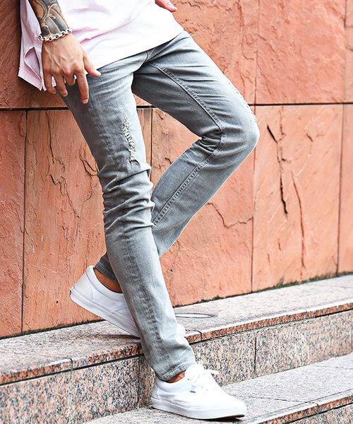 JOKER(ジョーカー)の「ストレッチリペア加工ストレッチデニムパンツ ヴィンテージ ジーンズ(デニムパンツ・メンズ・グレー/インディゴブルー/ブルー系その他・L/M/S/XL)」の2枚目の写真