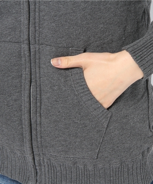 coen（コーエン）の「スウェット裏ボアロングパーカー（パーカー・レディース・ダークグレー/ナチュラル・LARGE/MEDIUM）」の8枚目の写真