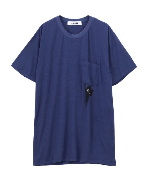 にゃー(ニャー)の「ぶらさがりにゃーポケT(Tシャツ にゃー(ニャー)の「ぶらさがりにゃーポケT(Tシャツ