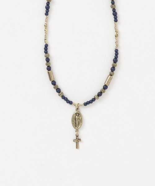 VENCEEXCHANGE（ヴァンスエクスチェンジ）の「チェーンビーズネックレス（ネックレス・レディース・ブラック/ターコイズブルー/ブルー・FREE）」の3枚目の写真