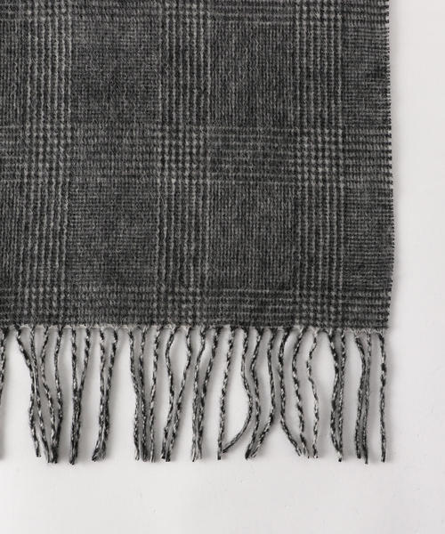 green label relaxing（グリーンレーベルリラクシング）の「D カシミヤチェック ストール ◆（ストール/ショール・レディース・ホワイト/ライトグレー/ブラック/ダークグリーン/ケリー/ライトブルー・FREE）」の8枚目の写真