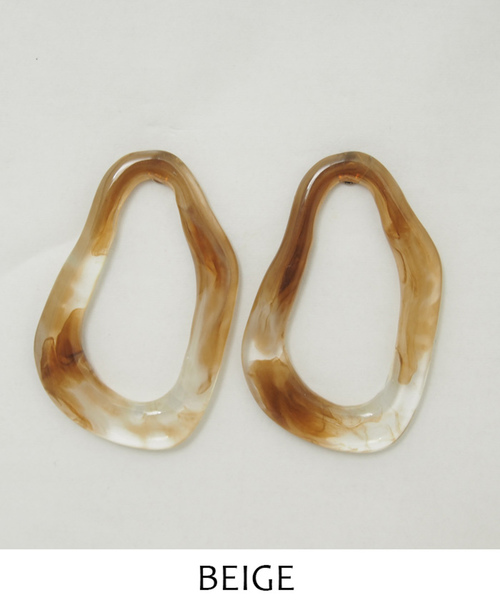 select MOCA（セレクトモカ）の「クリアべっ甲ピアス（ピアス（両耳用）・レディース・ホワイト/ブラウン/ベージュ・FREE）」の9枚目の写真