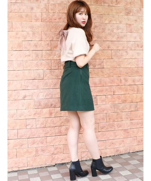 dazzlin（ダズリン）の「ワイドベルトミニスカート（スカート・レディース・ベージュ/グリーン/ボルドー・SMALL/MEDIUM）」の21枚目の写真