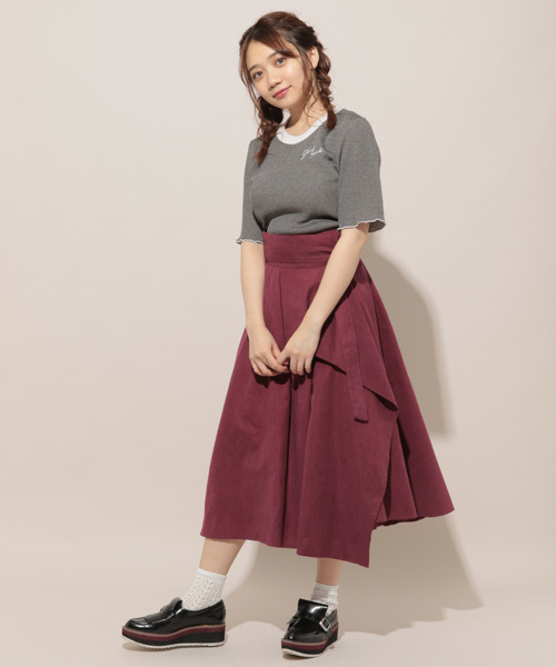 apres jour（アプレジュール）の「MIXワッフルロゴ刺繍Tシャツ【ZOZOTOWN限定アイテム】（Tシャツ/カットソー・レディース・ブラック/ボルドー/モカ・フリー）」の21枚目の写真