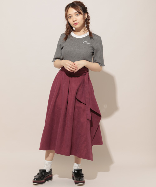 apres jour（アプレジュール）の「MIXワッフルロゴ刺繍Tシャツ【ZOZOTOWN限定アイテム】（Tシャツ/カットソー・レディース・ブラック/ボルドー/モカ・フリー）」の20枚目の写真