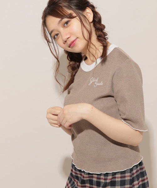 apres jour（アプレジュール）の「MIXワッフルロゴ刺繍Tシャツ【ZOZOTOWN限定アイテム】（Tシャツ/カットソー・レディース・ブラック/ボルドー/モカ・フリー）」の19枚目の写真