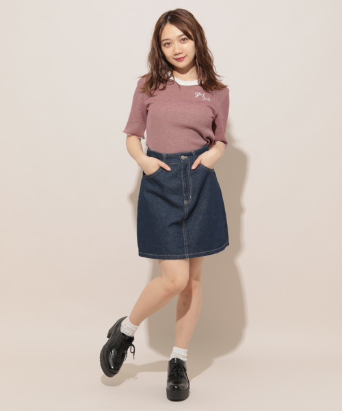 apres jour（アプレジュール）の「MIXワッフルロゴ刺繍Tシャツ【ZOZOTOWN限定アイテム】（Tシャツ/カットソー・レディース・ブラック/ボルドー/モカ・フリー）」の11枚目の写真