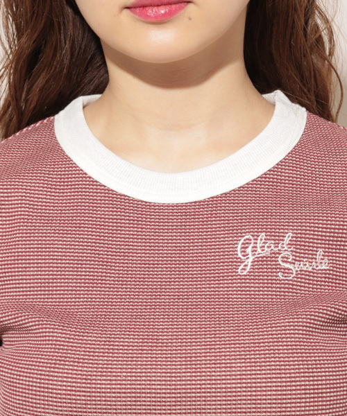 apres jour（アプレジュール）の「MIXワッフルロゴ刺繍Tシャツ【ZOZOTOWN限定アイテム】（Tシャツ/カットソー・レディース・ブラック/ボルドー/モカ・フリー）」の9枚目の写真